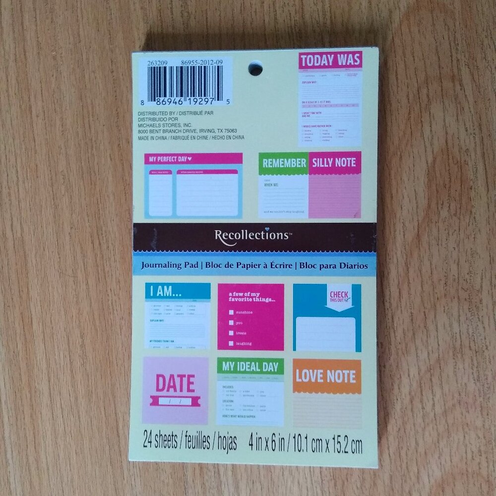 Michaels Recollections Journaling Pad 4x6 inches, 24 Sheets